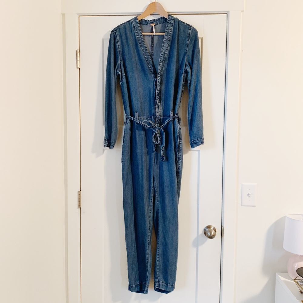 Free People Denim Jumpsuit